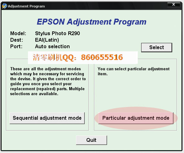 Epson Printer Reset Example